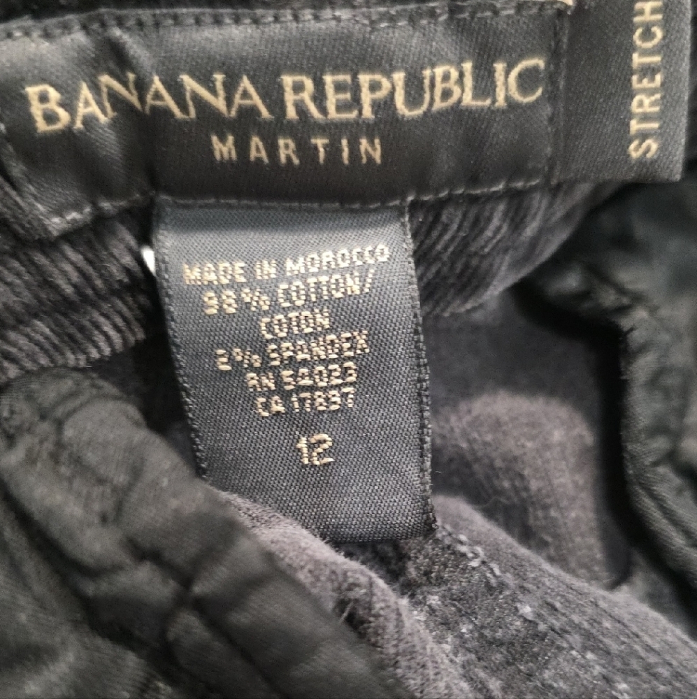 Banana Republic Martin Women's Relaxed Corduroy Charcoal Wide leg Pants - Picture 2 of 6